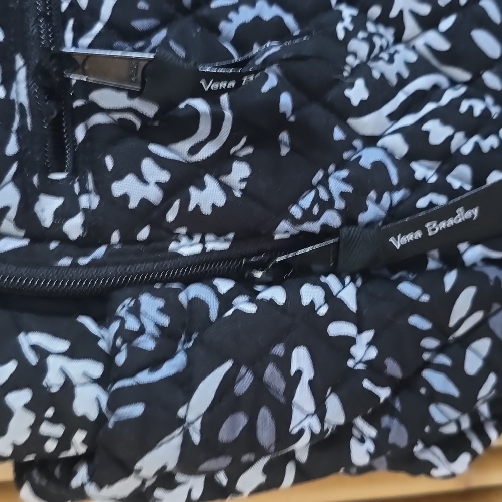 Vera Bradley Black and White Paisley Essential Large Backpack - Picture 7 of 11